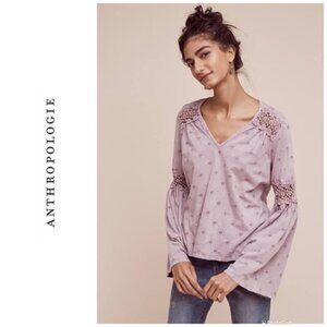 Anthropologie Eri + Ali  Calvie Eyelet Top in Lavender